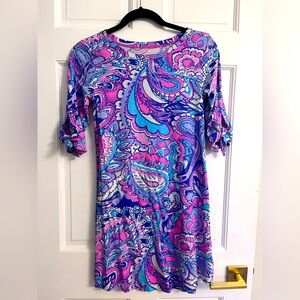 Lilly Pulitzer Vibrant Paisley Dress in Pink and Blue